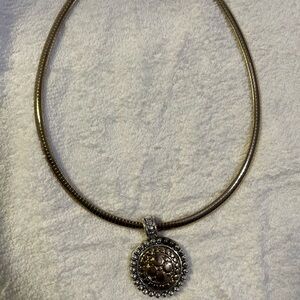 Elegant Gold and Silver Pendant Necklace